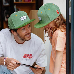 Бейсболка вельветовая Hello Hossy "Flat Brim Sweet Kiwi", спелое киви